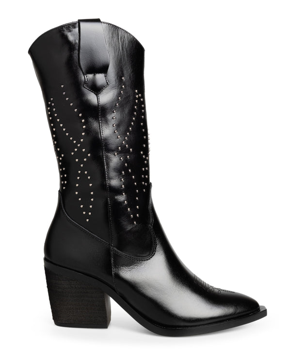 Bota Vaquera Negra Con Estoperoles 305P